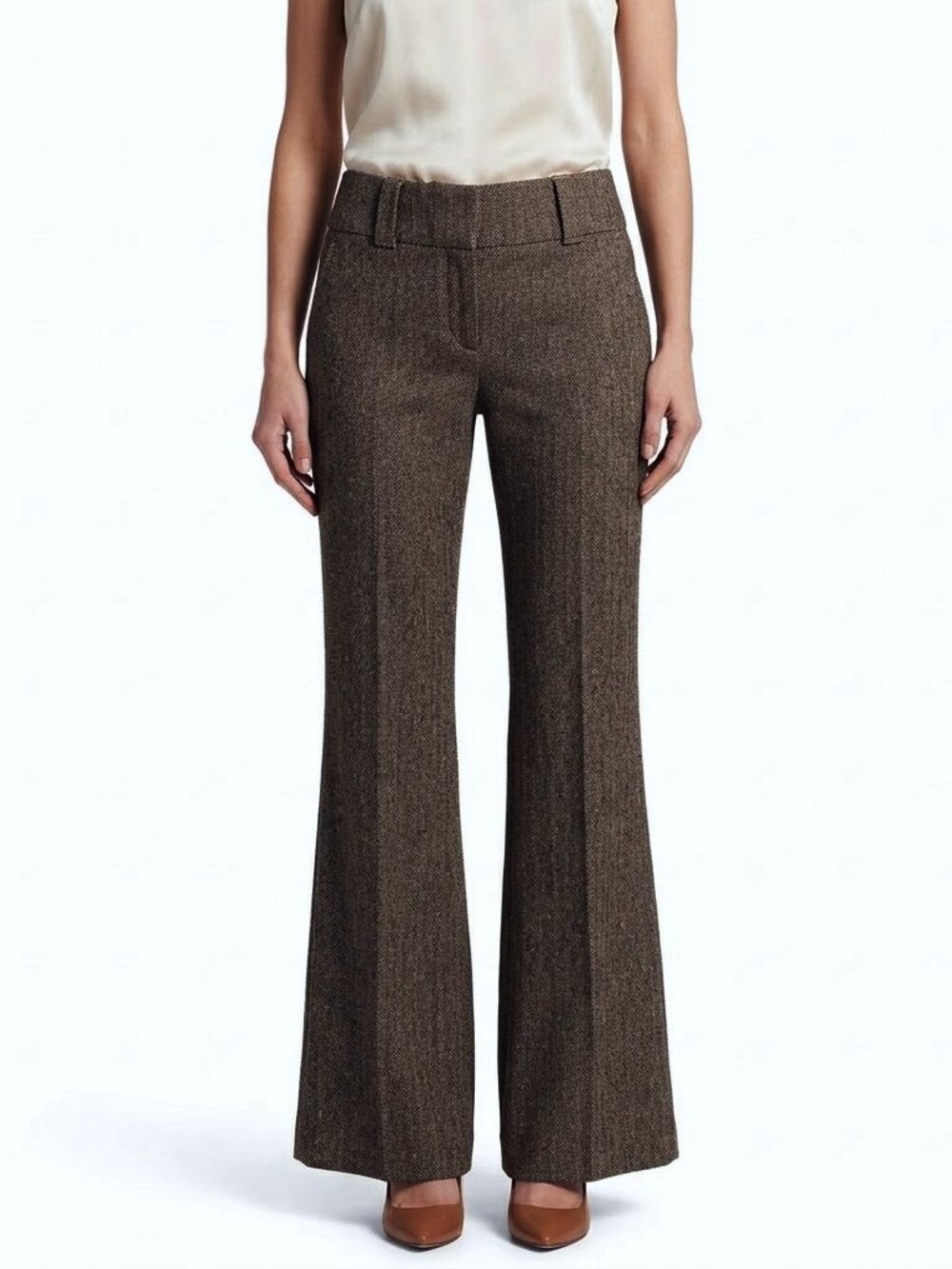 DKNY C Wide Leg Lined Herringbone Trouser- Sz. 2